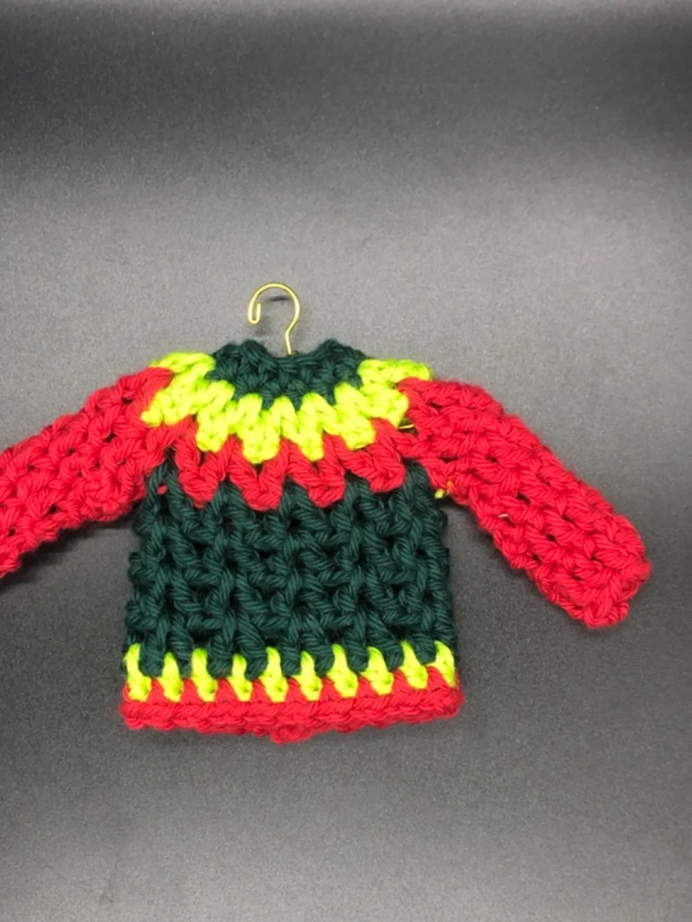 Mini Crochet Sweater Ornament, Gift Tag, Bag Accessory